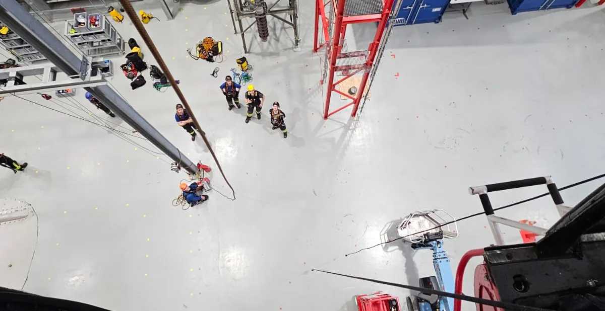 Absturzsicherung in der Kletterhalle